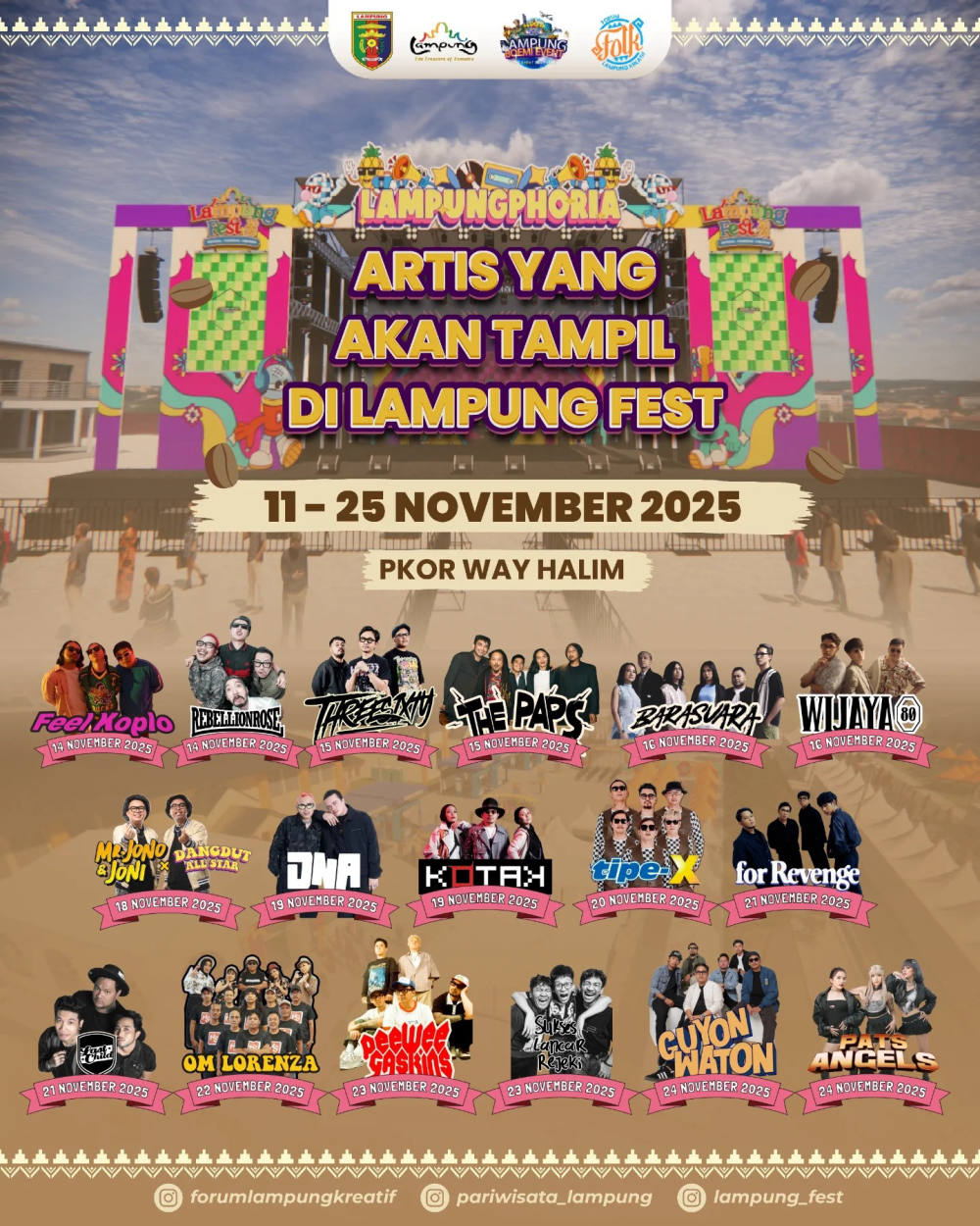 Lampung Fest 2025 Siap Digelar, Lampung Phoria Meriahkan dengan Deretan Musisi Nasional