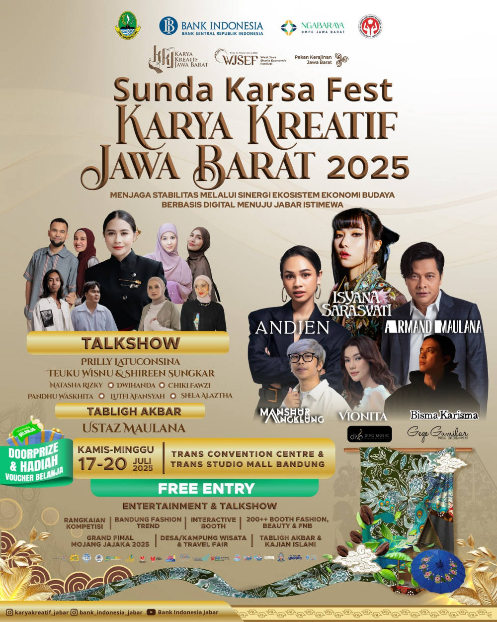 Festival UMKM Terbesar Jawa Barat: Talkshow, Fashion, Kuliner, Musik dan Grand Final Mojang Jajaka