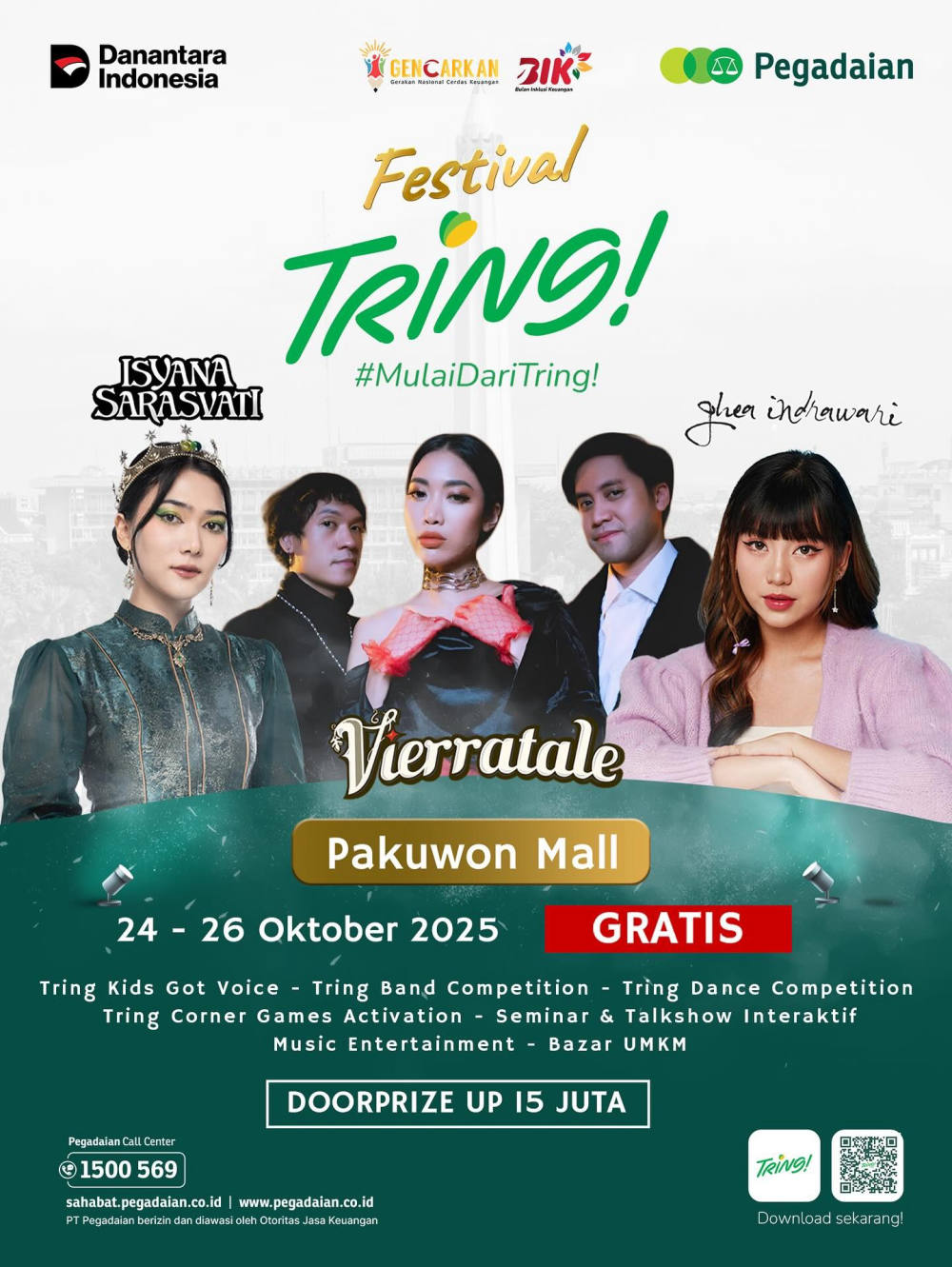 Vierratale, Ghea Indrawari, dan Isyana Sarasvati Ramaikan Festival Tring di Surabaya