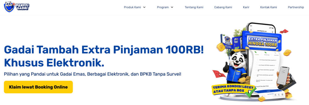 Pandai Gadai Beri Extra Pinjaman Rp100 Ribu untuk Elektronik