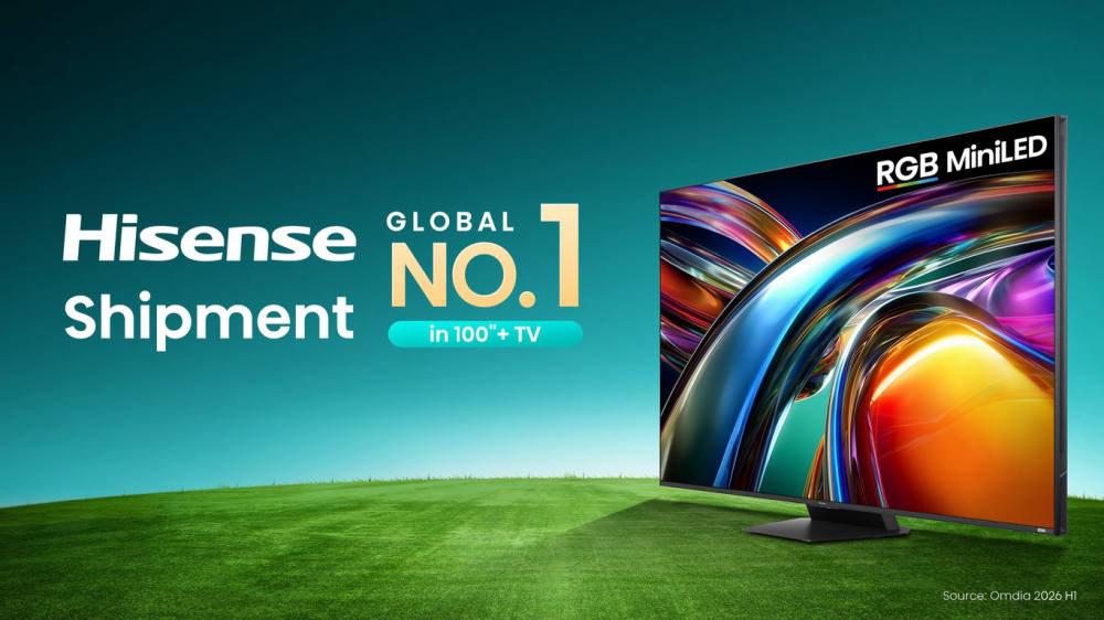 Hisense Kuasai 55,1% Pasar TV 100 Inci ke Atas di Semester I 2026