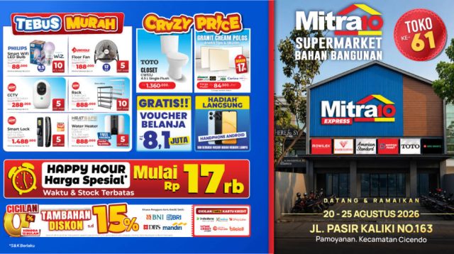 Mitra10 Buka Gerai Baru di Pasir Kaliki Bandung