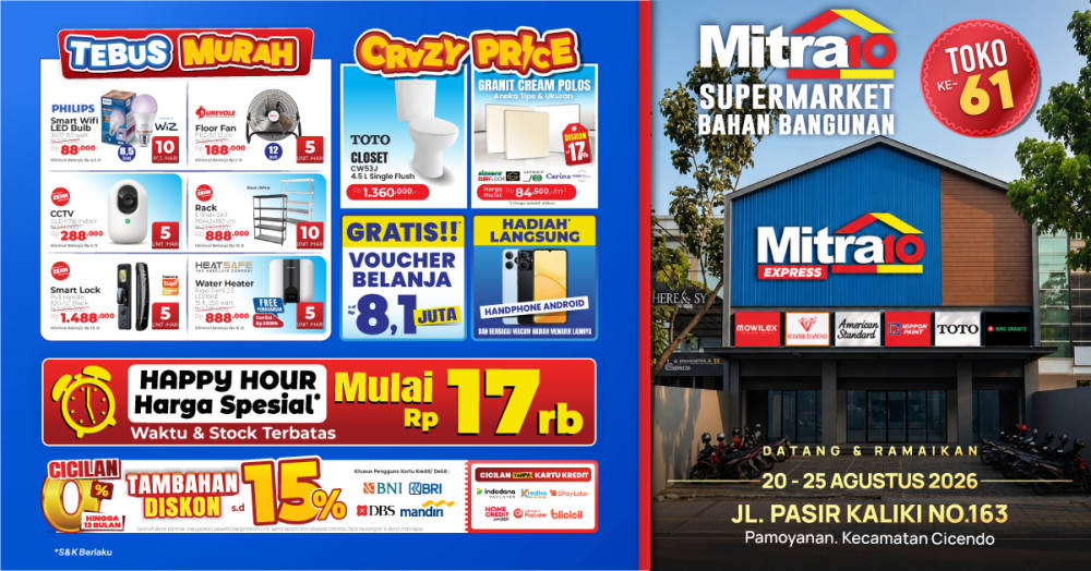 Mitra10 Buka Gerai Baru di Pasir Kaliki Bandung