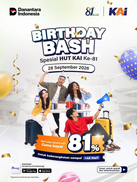 HUT ke-81 KAI 2026: 18 KA Daop 2 Bandung Diskon Tarif 19%