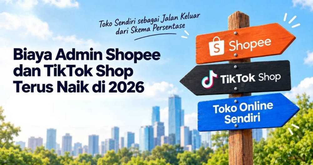 Biaya Admin Shopee-TikTok Shop Naik 2026, UMKM Lirik Toko Sendiri