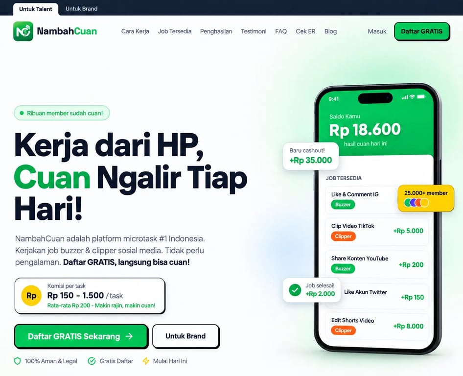 NambahCuan Tegaskan Talent Tak Pernah Dimintai Setoran Deposit