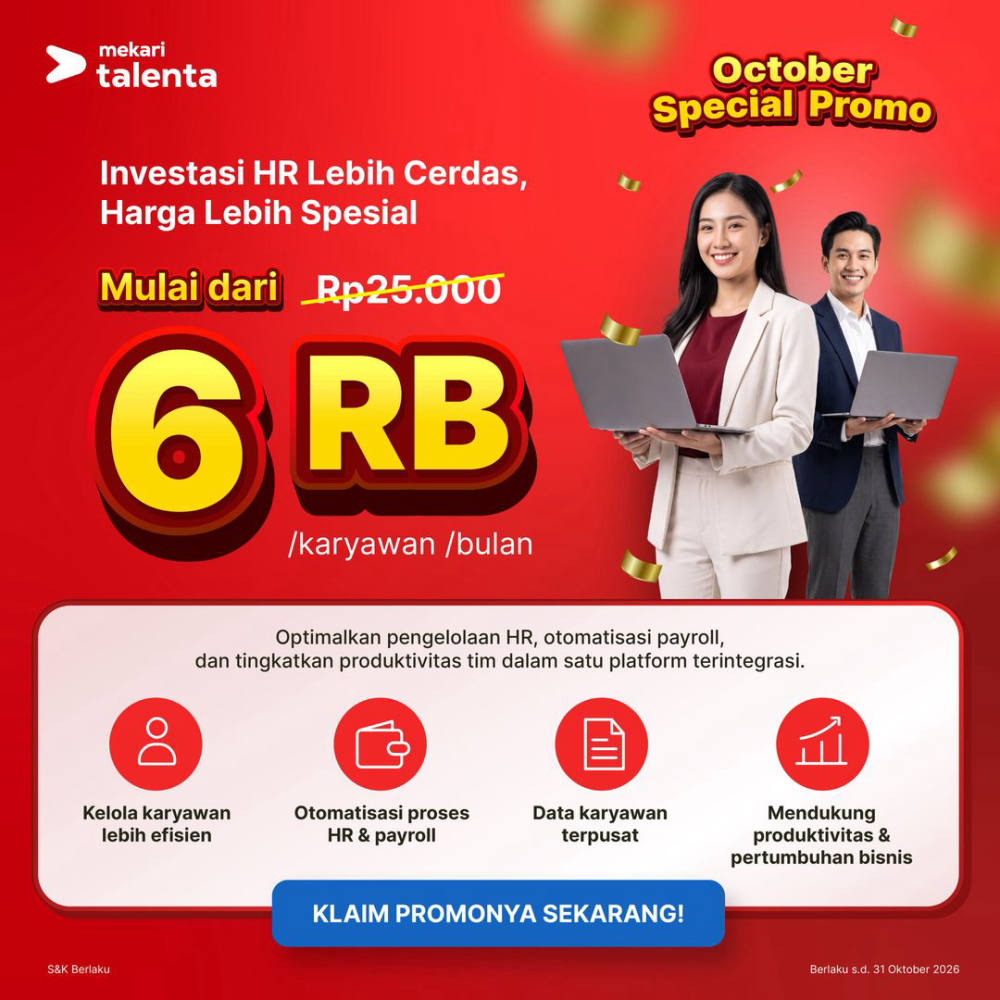 Promo Mekari Talenta 2026: HR & Payroll mulai Rp6.000/Karyawan
