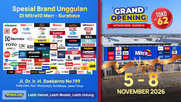 Mitra10 Buka Gerai ke-62 di MERR Surabaya, Promo Hingga 8 November